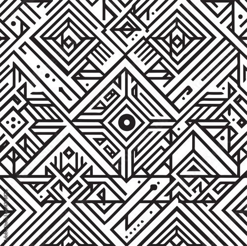 Vector seamless pattern. Modern stylish texture with monochrome trellis. Repeating geometric triangular grid. Simple graphic design. Trendy hipster sacred geometry.