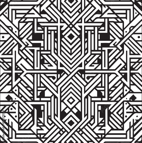 Vector seamless pattern. Modern stylish texture with monochrome trellis. Repeating geometric triangular grid. Simple graphic design. Trendy hipster sacred geometry.