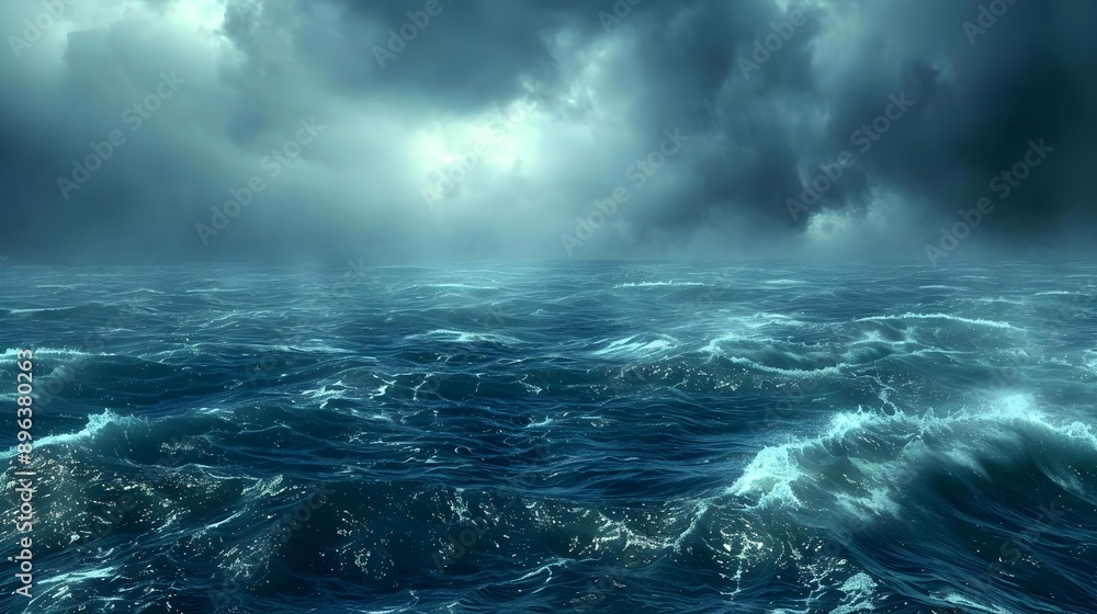 Fototapeta premium Composite image of rough blue ocean