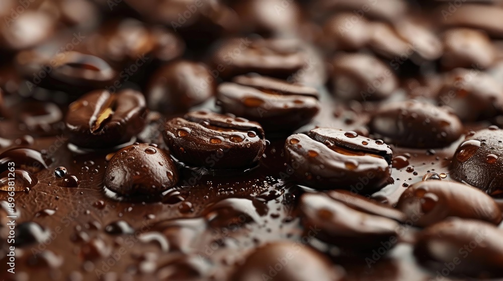Detailed View of Coffee Beans Surface Detailed View of Coffee Beans Surface