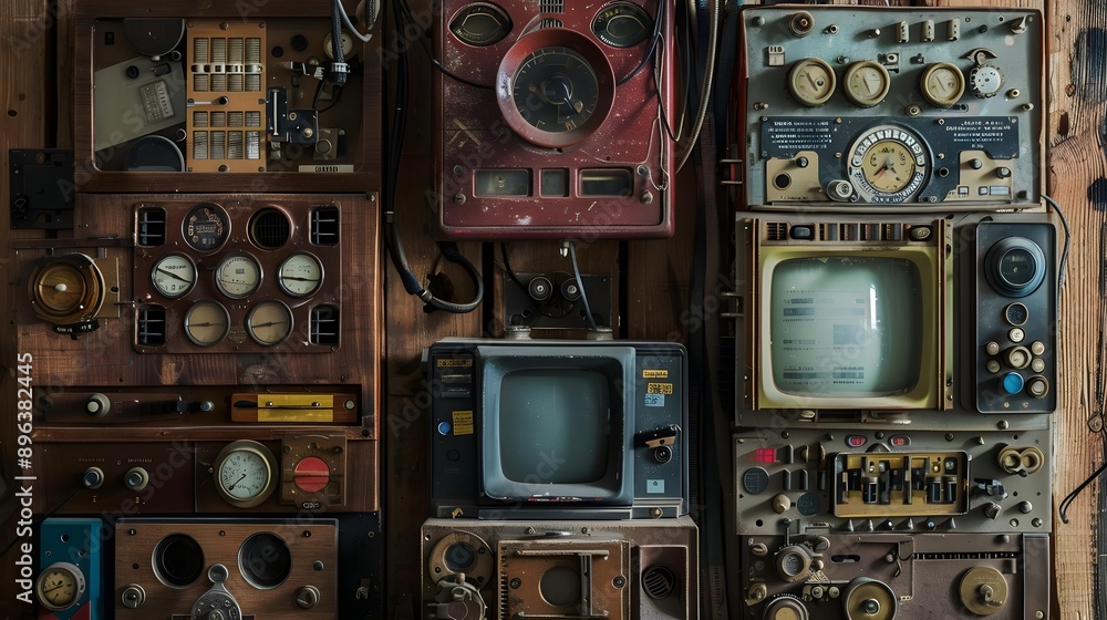 Obraz premium Playful representation of old technology