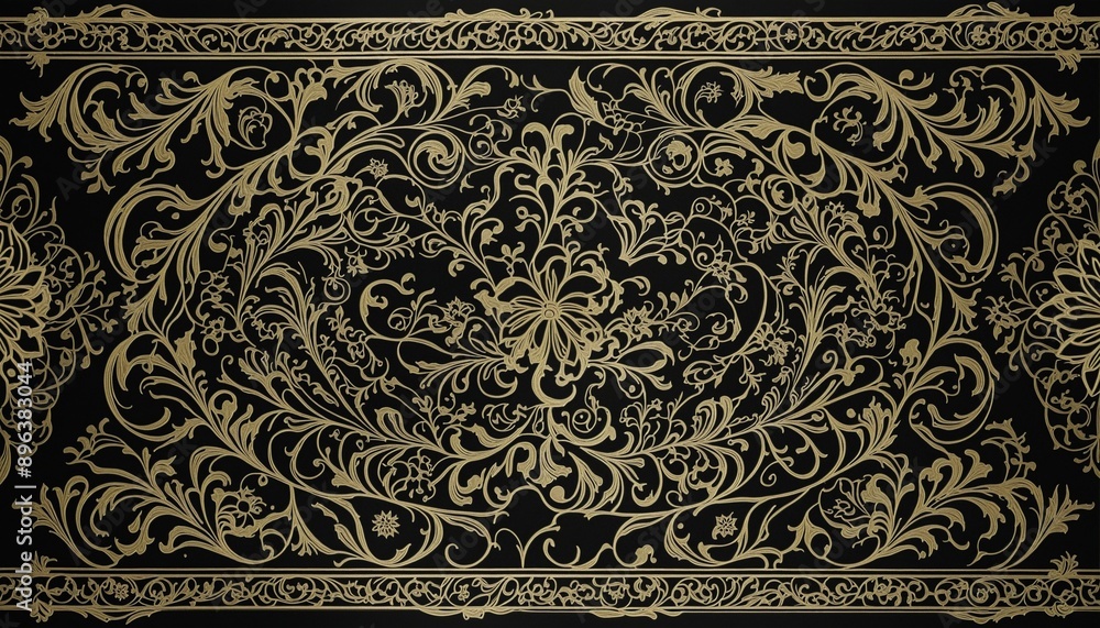 swirl floral ornament, golden luxury line pattern illustration swirl floral ornament, golden luxury line pattern illustration