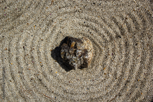 Stone in the japanese zen garden (Hoju-ji temple) photo