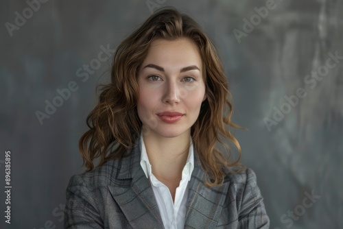 Portrait of a successful business woman in suit - generative ai © Nia™
