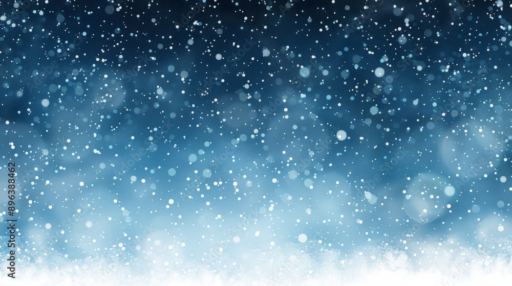 Obraz premium background with an abstract representation of falling snow using varied dot sizes, creating a serene and minimalist winter scene