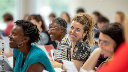 parents attending a school meeting with teachers