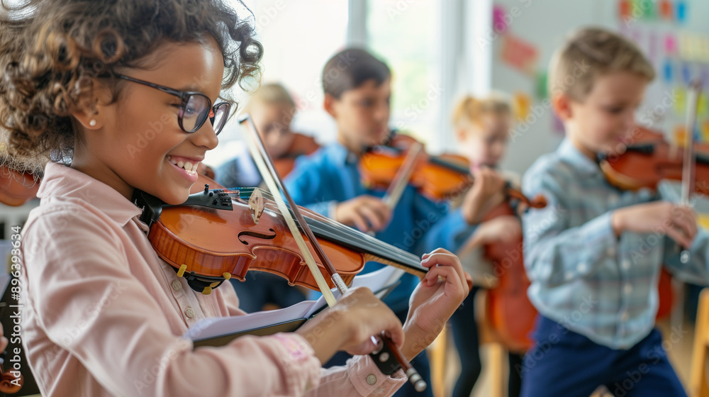 Melodic Journey of Students Learning Violin in School Music Class Melodic Journey of Students Learning Violin in School Music Class