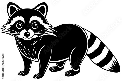 Funny Raccoon Vector Illustration, Cartoons, Clipart, and Line Art Design with White Background,  funny raccoon vector illustration, cartoons, clipart, and line art design on a white background.