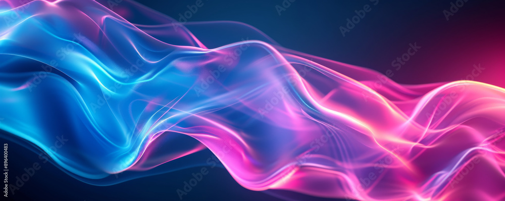 Abstract fluorescent blue and pink light waves Abstract fluorescent blue and pink light waves