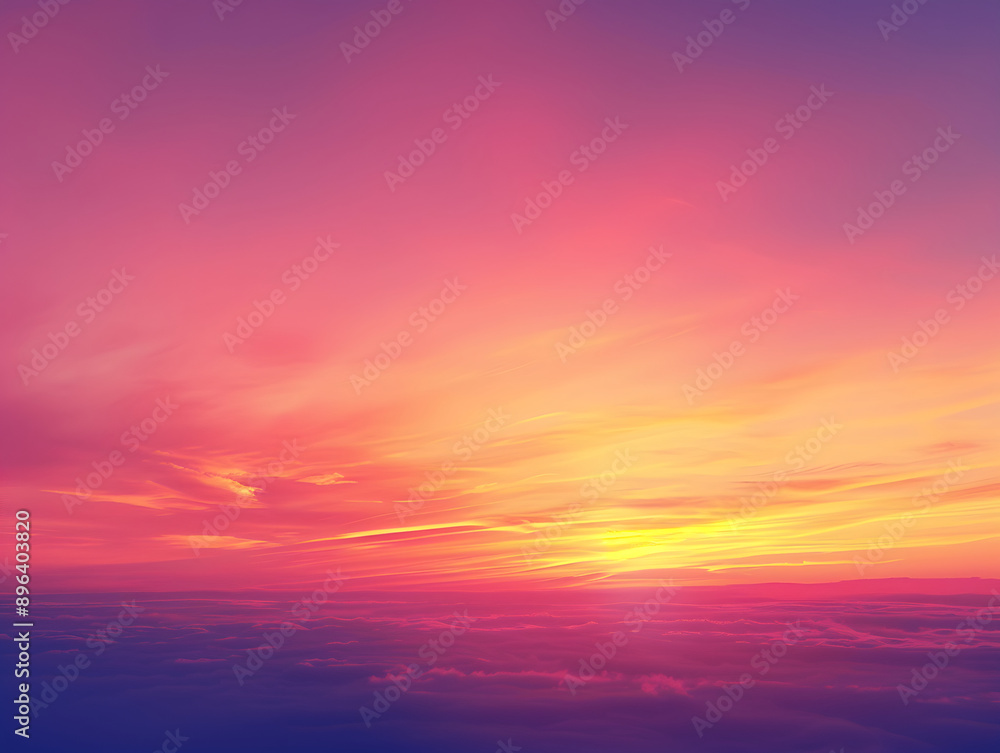 Fototapeta premium A beautiful sunset over the ocean with vibrant orange and red hues in the sky