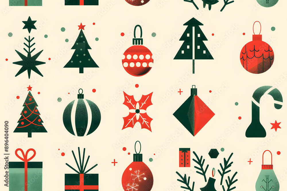 Christmas seamless patter, endless wallpaper Christmas seamless patter, endless wallpaper