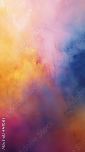 Abstract fluid gradient with colorful smoke-like