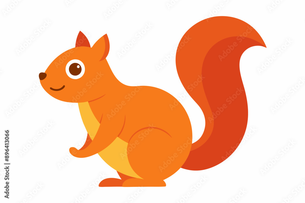 Funny Squirrel Cartoon Vector Illustration with White Background, Funny squirrel cartoon vector illustration with white background, perfect for clipart and design.