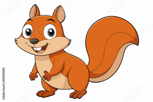 Funny Squirrel Cartoon Vector Illustration with White Background, Funny squirrel cartoon vector illustration with white background, perfect for clipart and design.