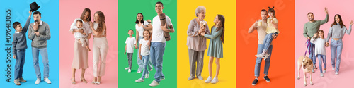 Collection of happy familie...