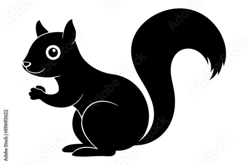 Funny Squirrel Cartoon Vector Illustration with White Background, Funny squirrel cartoon vector illustration with white background, perfect for clipart and design.