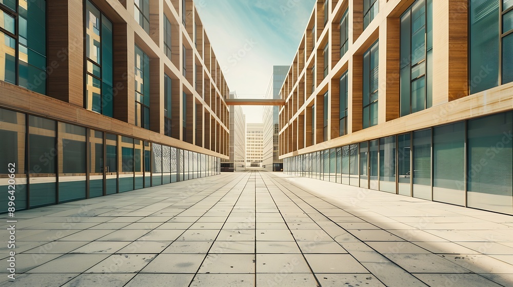 Obraz premium Empty Square By Modern Architectures : Generative AI