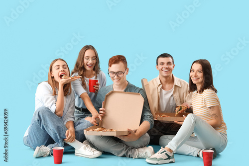 Group of young friends with...