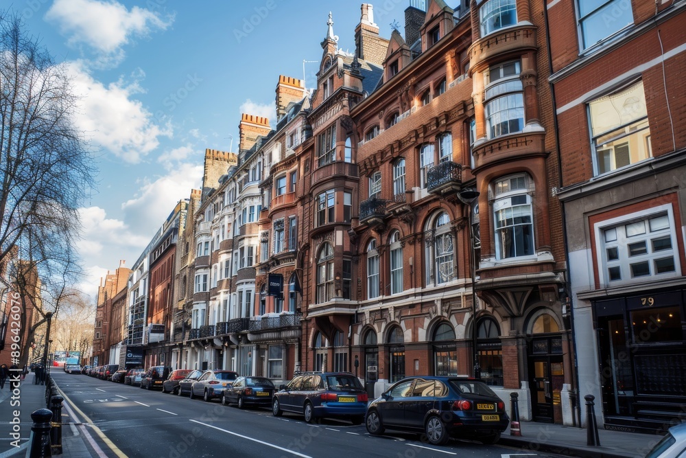 Street view of Kensington and Chelsea in London, UK Street view of Kensington and Chelsea in London, UK