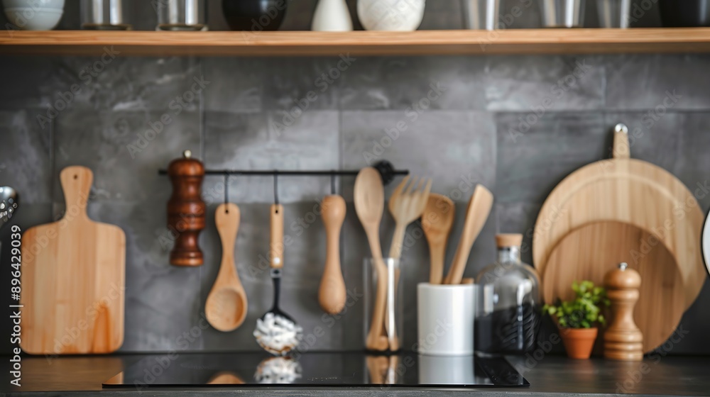Cooking utensils in kitchenModern kitchen image : Generative AI Cooking utensils in kitchenModern kitchen image : Generative AI