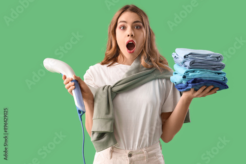 Surprised young woman with ...