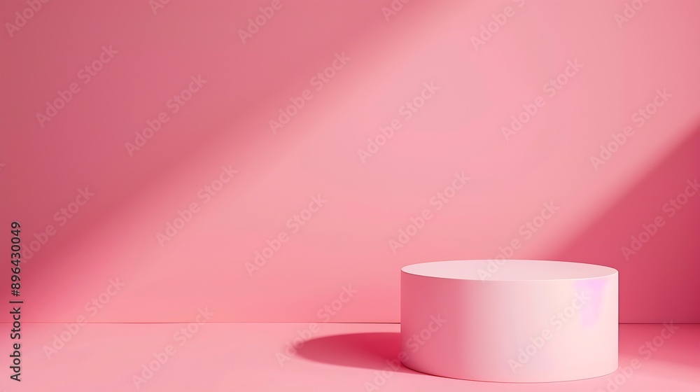 Abstract empty podium of cylinder shape on pastel background for product 3D Rendering Minimal concept : Generative AI Abstract empty podium of cylinder shape on pastel background for product 3D Rendering Minimal concept : Generative AI