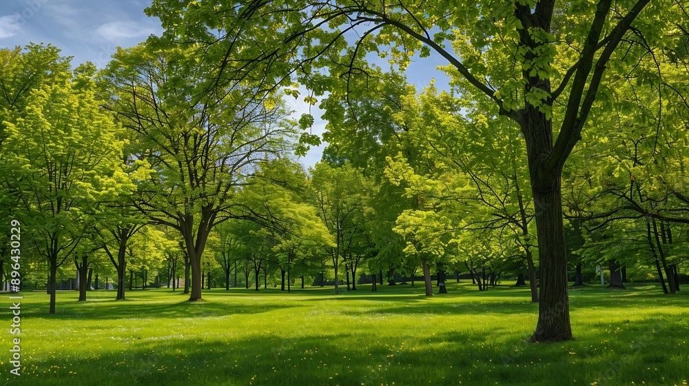 deciduous trees in the park on a sunny day trees growing in the park in spring : Generative AI deciduous trees in the park on a sunny day trees growing in the park in spring : Generative AI