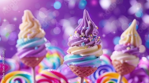 Wallpaper Mural A colorful treat on a stick, surrounded by lollipops Torontodigital.ca