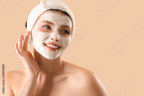 Beautiful woman with applie...