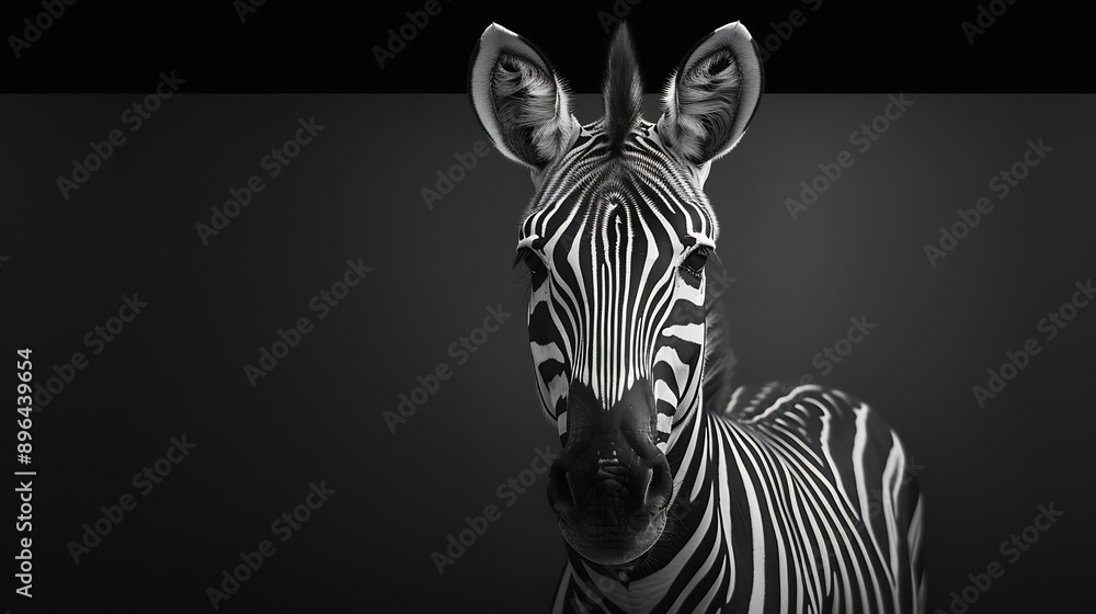 Zebra portrait black and white : Generative AI Zebra portrait black and white : Generative AI