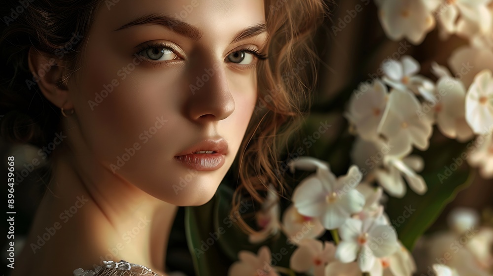 Portrait of a beautiful and elegant young woman : Generative AI Portrait of a beautiful and elegant young woman : Generative AI