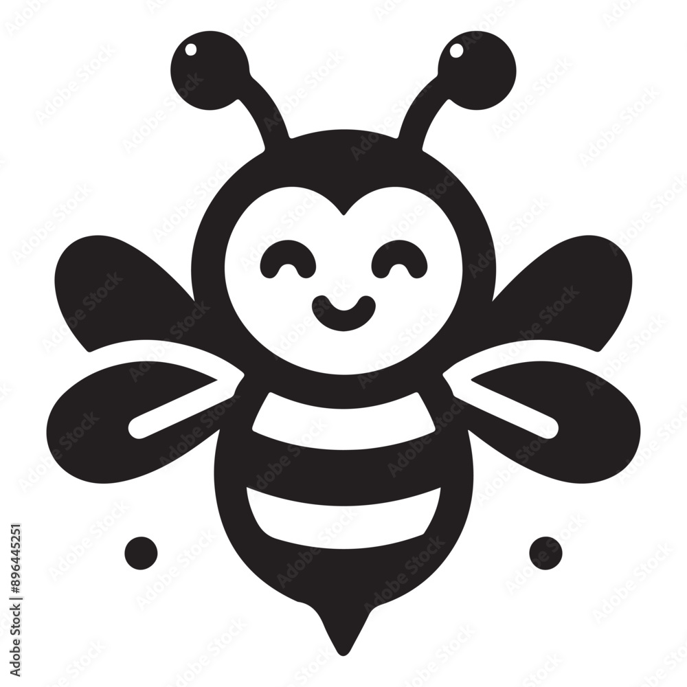 Obraz premium A cute bee silhouette vector design