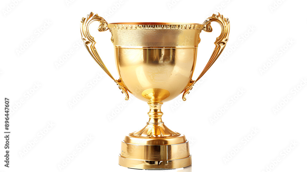 gold trophy cup for winners isolated on transparent
