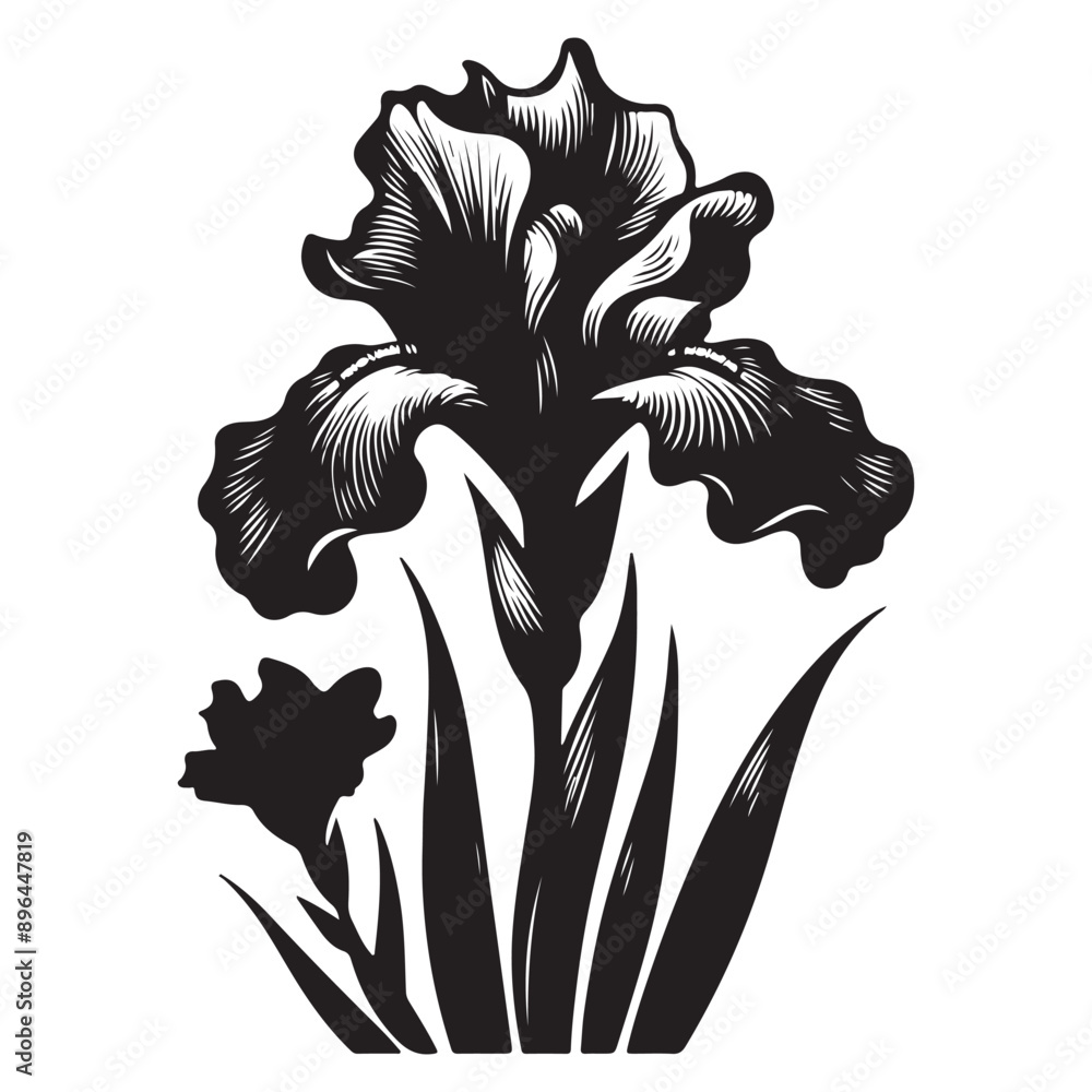 silhouette of a flower plant silhouette of a flower plant