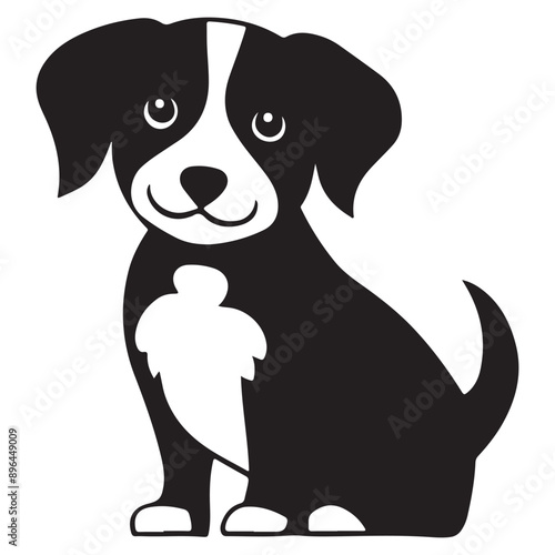 A loyal dog, with wagging tail and attentive eyes, embodies companionship and playful energy,