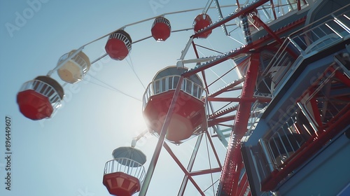 A section of the ferris wheel in the amusement park : Generative AI photo