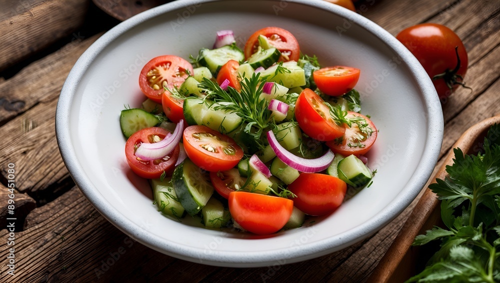 Choban Salat Shepherd's salad made with tomatoes, cucumbers, onions, and herbs. Choban Salat Shepherd's salad made with tomatoes, cucumbers, onions, and herbs.