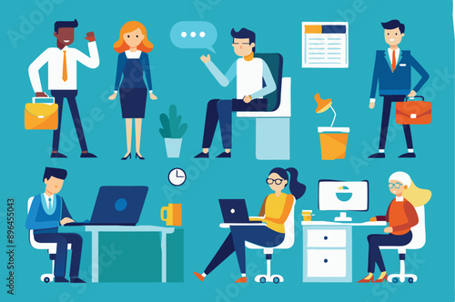 Wallpaper Mural office-business-people-collection bundle Torontodigital.ca