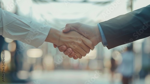 Shaking hands agreement and deal in meeting for architecture people and negotiation for business contract Greeting success and together for hiring at engineering company with collabora : Generative AI photo