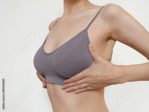 Photography close up of female breast