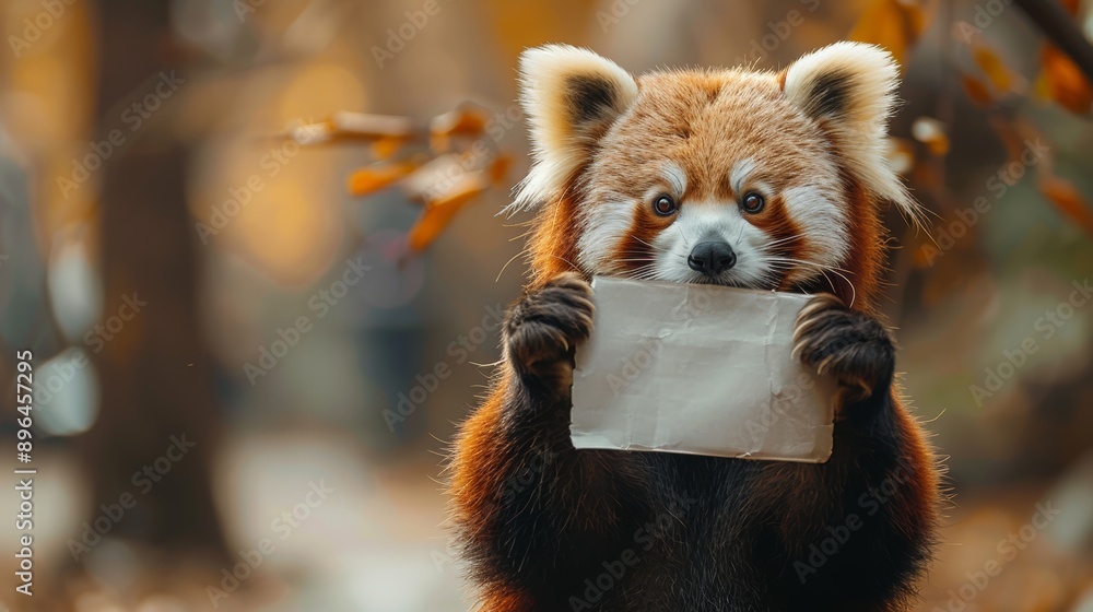 Fototapeta premium Cute red panda. International Red Panda Day.
