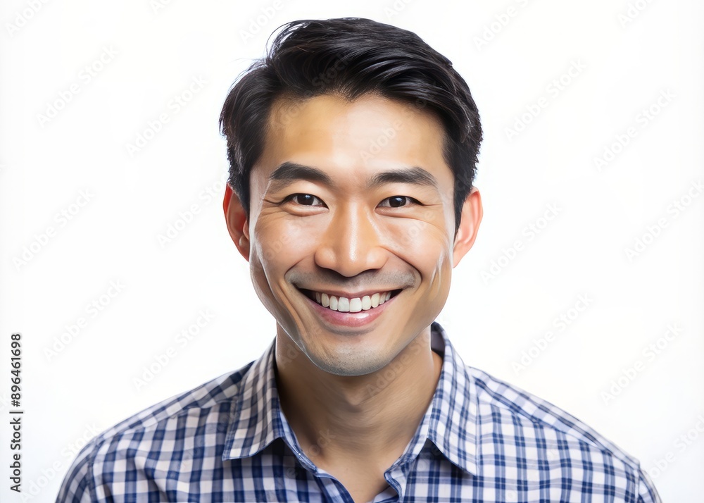 Portrait of handsome happy smiling asian man on white background Portrait of handsome happy smiling asian man on white background