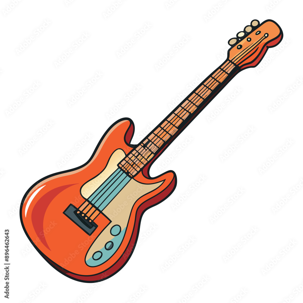 Fototapeta premium A musical instrument. Image illustration of electric guitar