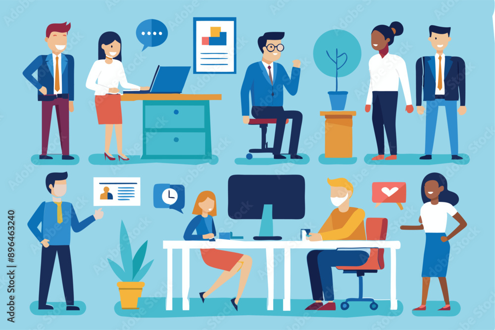 Obraz premium office-business-people-collection bundle