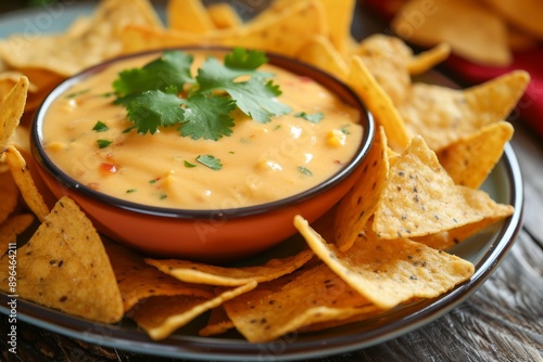 Chips with cheesy dip