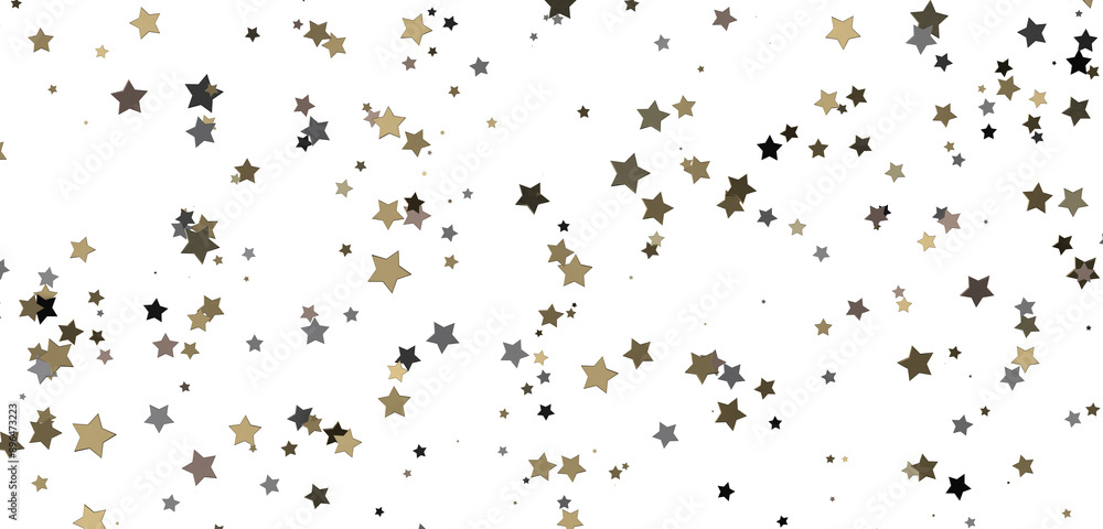 Fototapeta premium XMAS stars. Confetti celebration, Falling golden abstract decoration for party, birthday celebrate,