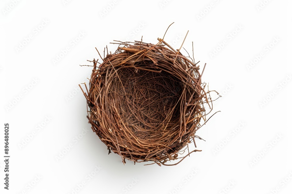 Bird nest isolated on white from top view Bird nest isolated on white from top view