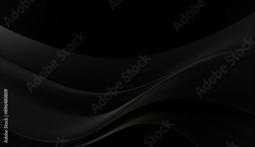 black abstract background with dynamic wavy lines © ramaheda