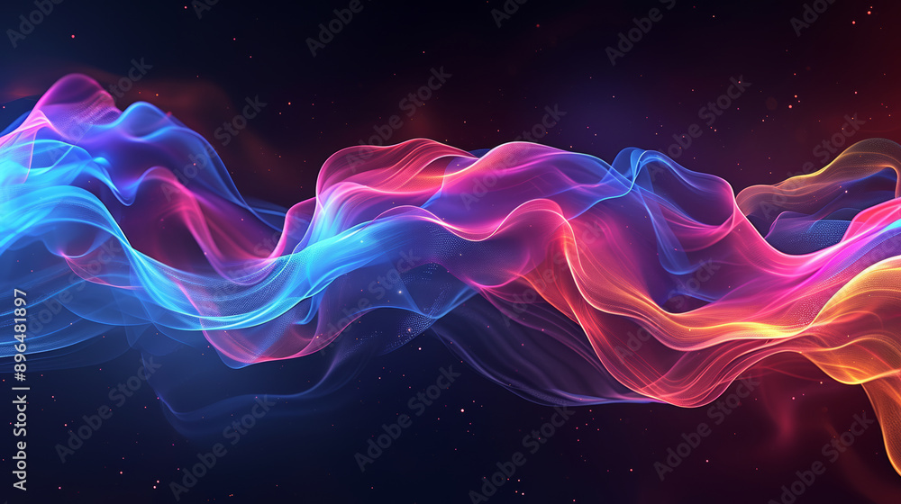 Abstract colorful flowing waves of light, digital Abstract colorful flowing waves of light, digital