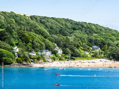 Boats and Yachts on Kingsbridge Estuary in Salcombe and Mill Bay, Batson Creek, Southpool Creek, Devon, England, Europe photo